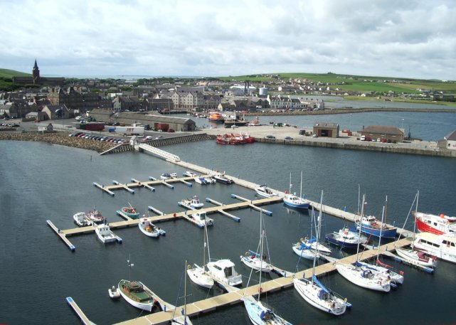 Kikrwall Marina from a kite
