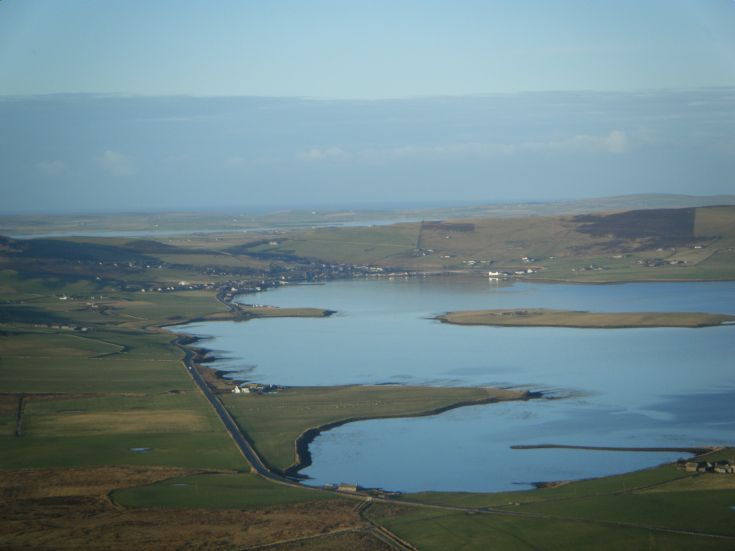 View over Finstown from Wideford hill