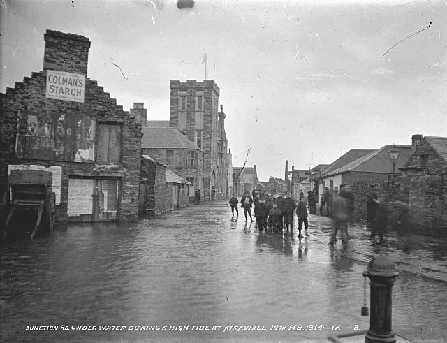 Junction road under water