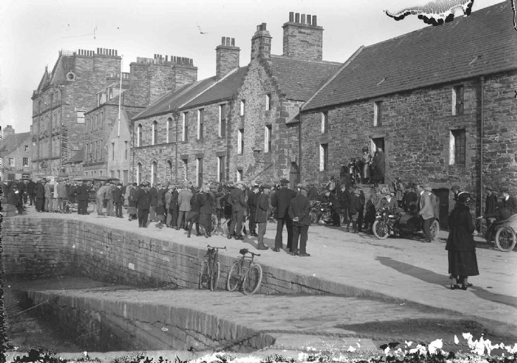 A gathering of motorcycles in Harbour Street