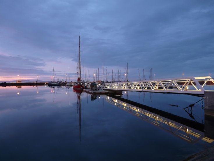 Kirkwall Marina on a calm night