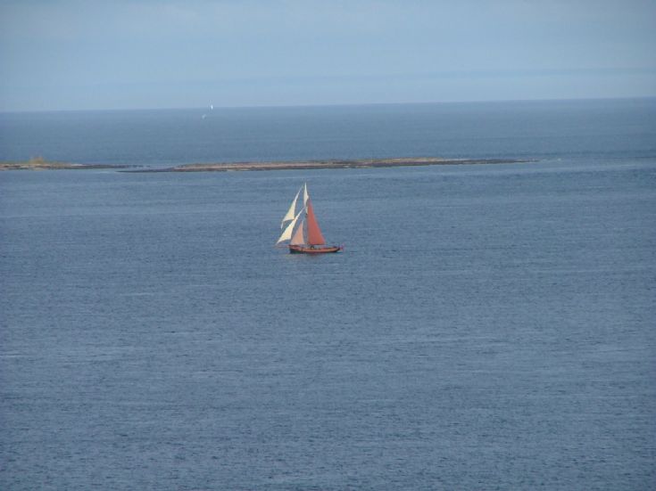 sailing boat passing eday 24th aug