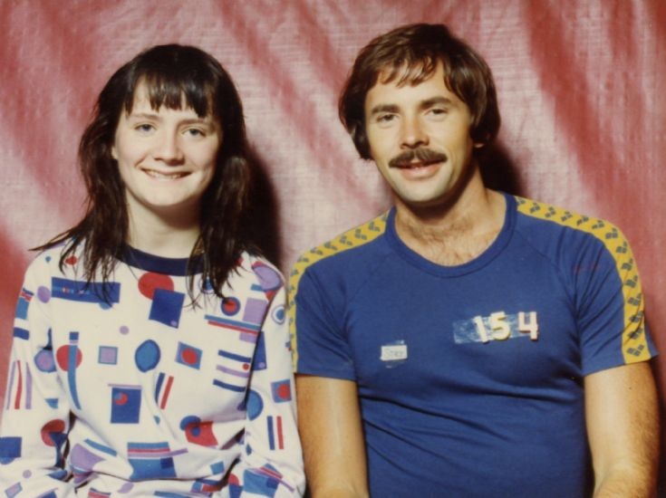 Jane Baikie with swimmer David Wilkie