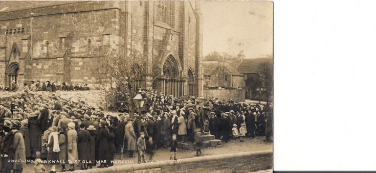 Unveiling of the Kirkwall and St Ola war memorial