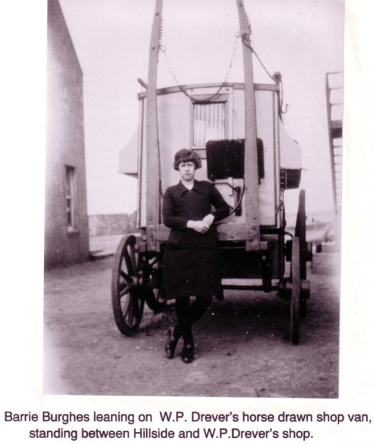 Barrie Burghes leaning on W.P.Drever's shop van