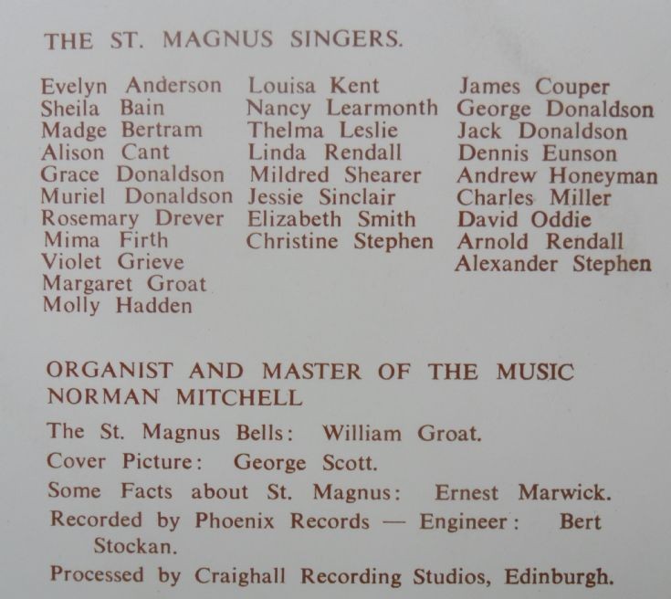 The back of Music in St Magnus