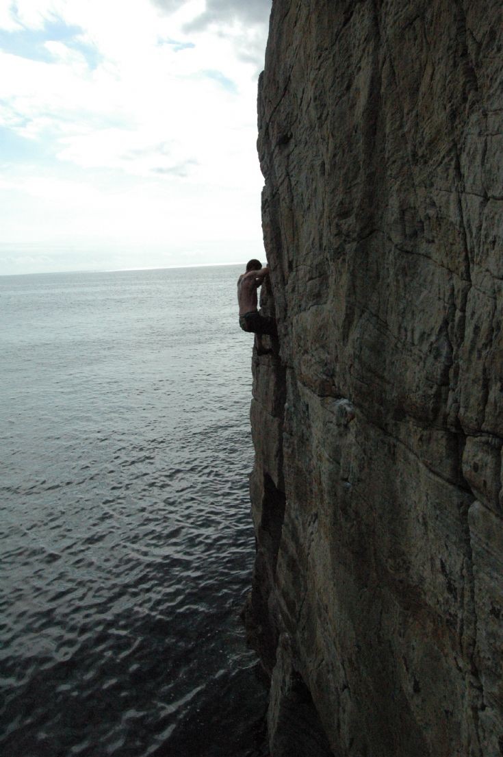 Deep water soloing