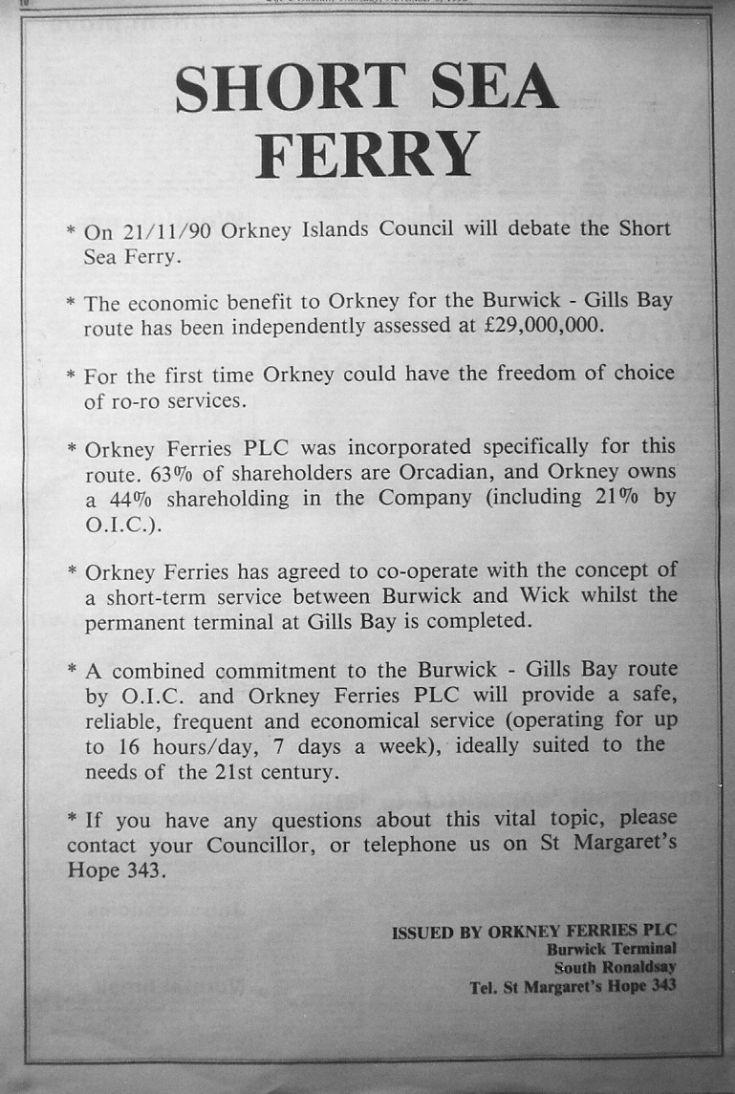 Short Sea Ferry 1990