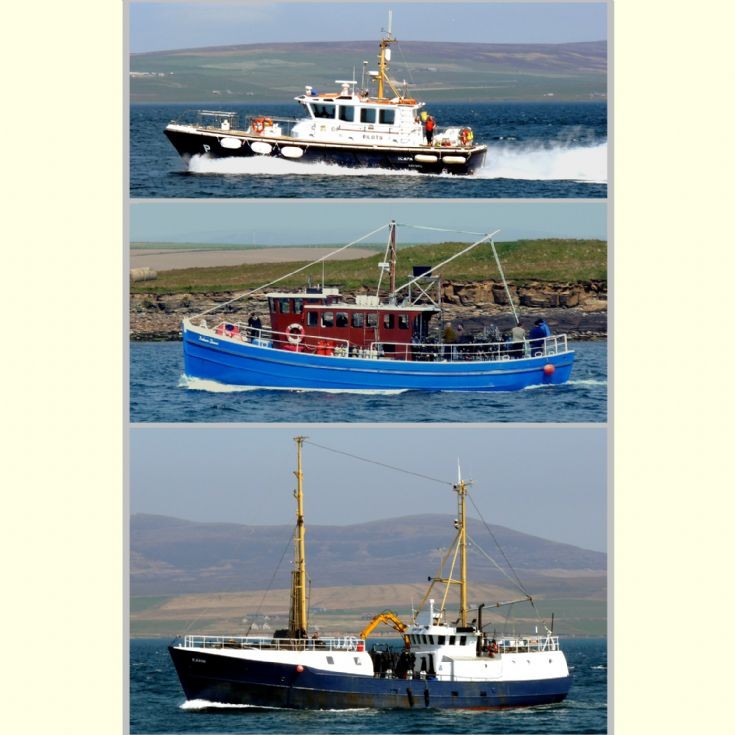 Three boats entering Stromness harbour
