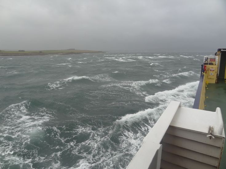 Rough seas returning from Shapinsay