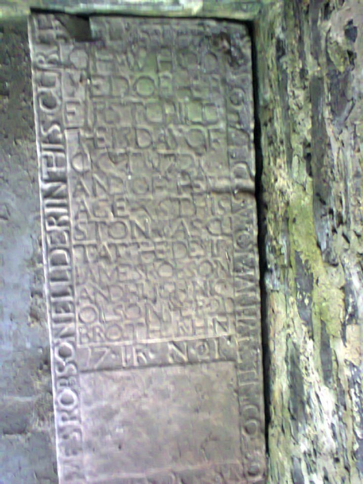 Flat stone inside of Moodie Mausoleum