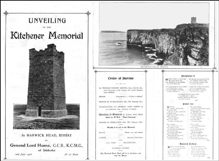Unveiling of the Ktchener Memorial