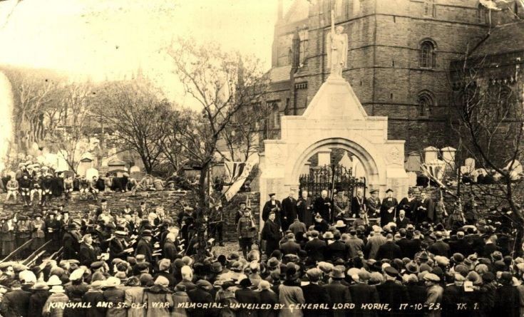 Unveiling of Kirkwall and St Ola War Memorial