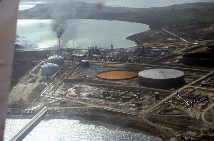 Flotta oil terminal under construction