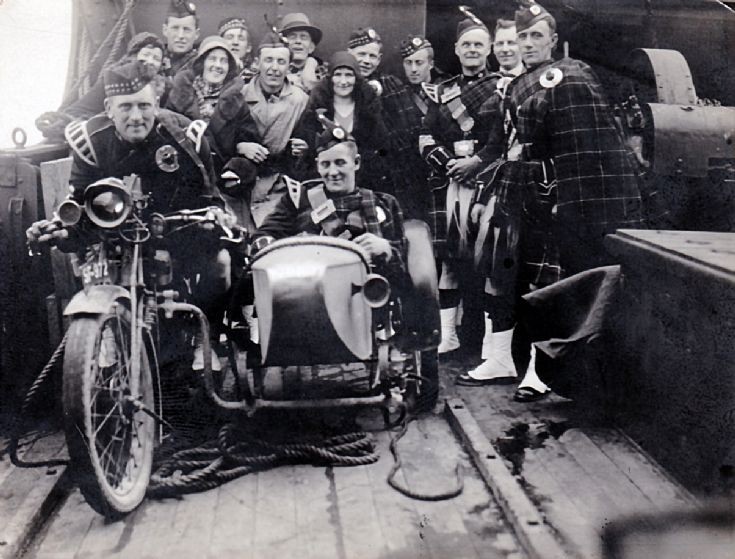 Kirkwall City Pipe Band on board ship